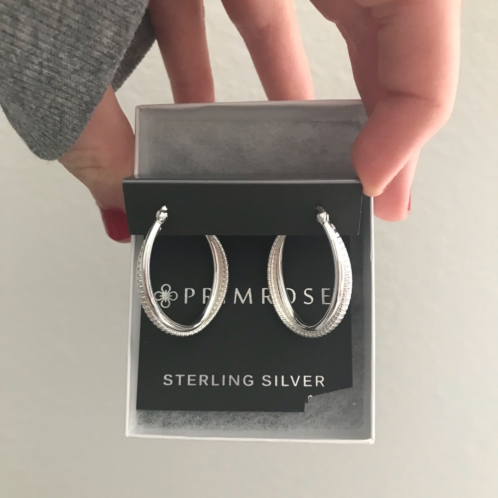 primrose sterling silver hoops